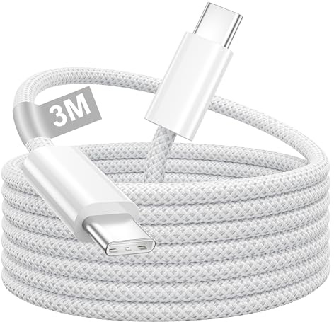 iPhone 17 16 15 Ladekabel 3M, 60W Ladekabel USB C auf USB C Kabel Schnellladekabel 3M Langes Nylon Kabel Typ C Schnellladekabel USB C für iPhone 17 16 15 Pro Max/Pro/16 15 Plus/17 Air, iPad, MacBook