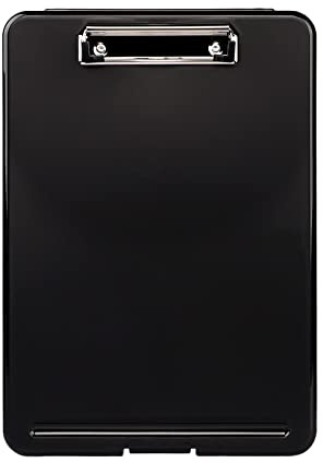 Boîte de Rangement des Documents Porte-dossier Transparent avec Pince Classeur de Documents en Plastique avec Couvercle Noir Porte-document pour Bureau Salle de Classe Réunion Exposé Présentation