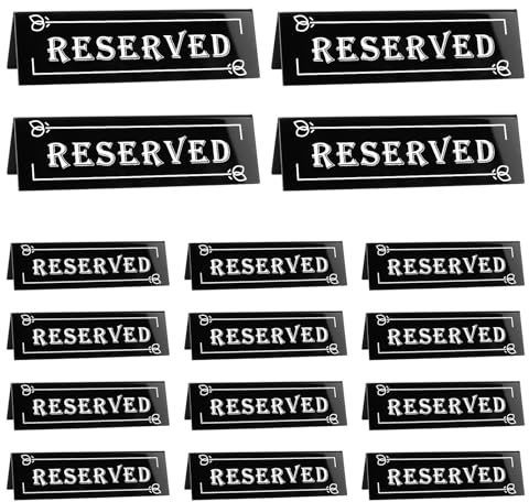 JMIATRY 16 Stück Reserviert Schilder Gastronomie 150x45mm Acryl Reservierte Tischschilder Reservierte Tischkarten Gastreservierung Tisch-Sitzschild Für Restaurant Hochzeit Sitzreservierung
