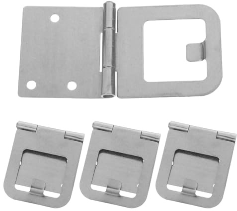 POPETPOP 4 Charnières de Porte Moustiquaire Coulissante en Acier Inoxydable Argenté Loquet de Verrouillage Quincaillerie pour Fenêtre et Balcon Fixation Solide pour Moustiquaire