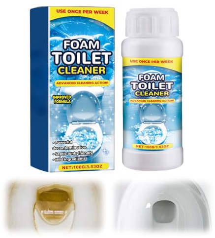 Toilet Cleaner for Toilet Bowl, 2026 New Foam Limescale Remover Powder, Powerful Cleaning Products, Quick for Deep Fresh Cleaning Drain Remove Dirt and Bad Odour (1)