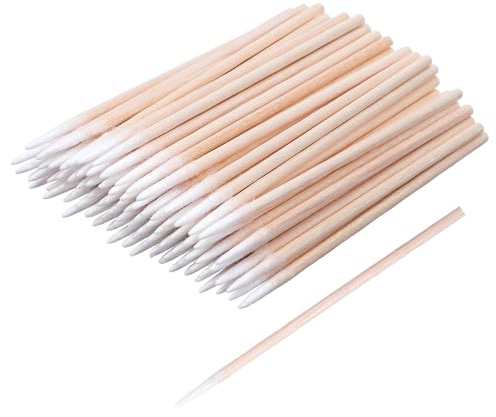600 hisopos de algodón de precisión para microblading de 2.76 pulgadas, aplicador de varillas de algodón, mango de madera, mini puntas puntiagudas para cejas, belleza, maquillaje, limpieza de uñas
