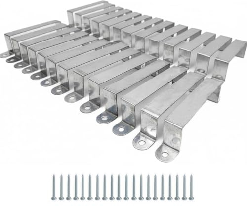 10 Pack Fence Post Security Brackets 4 Inch for 100mm/4 Posts - Galvanized Anti-Rattle Fence Post Clips for Concrete or Wood - Anti Corrosion Metal Posts Fixings with Screws