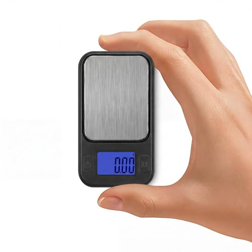 Diyife Báscula de Precisión Portátil 0.01g/200g, para Joyas, Medicina, etc | Portátil, ultracompacta, estuche incluido, tara, 8 unidades, pantalla LCD legible, para Joyas, Medicina, Cocina, Laboratorio