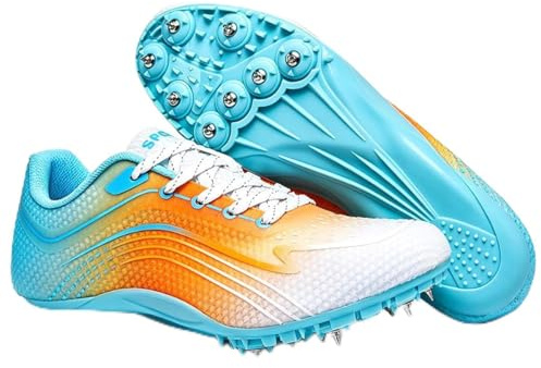 PIzrgm Zapatillas De Atletismo Clavos Unisex, Zapatillas de Correr Cómodas Ligero Resistente para Sprint Competición Deportivas Velocidad Sprint,B,41 EU