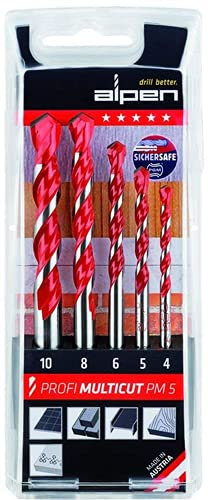 Mehrzweck-Steinbohrersatz 4 - 10,0mm mit Rundschaft, für Fliesen, Stein, Holz, Stahl u.a. , Steinbohrer