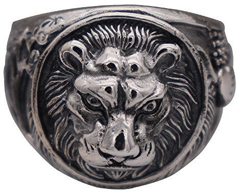 Vintage 925 Sterling Silber König Löwen Ring Irischer Claddagh Löwenring TierKönig Löwenkopf Schmuck für Herren Damen Größe 58