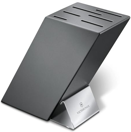 Victorinox Swiss Modern Beech Wood Knife Block Safe Storage Space Saving Empty Charcoal Finish