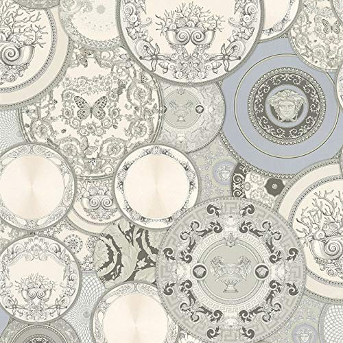 Papier peint anglais Papier peint intissé Gris Blanc 349013 | Papier peint pas cher