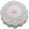 Dentelle Napperons Papier,100 PCS Napperon Papier Rond Décoratif Blanc Gâteau Emballage TamponJetable sous-Verres pour Desserts Biscuits Produits Mariages Fête d'anniversaire Décoration 5,5