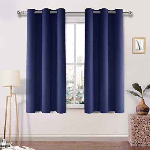 DWCN Blackout Curtains for Bedroom Living Room Curtain Eyelet Curtains & Draps 46 x 54 Inch 2 Panels Navy