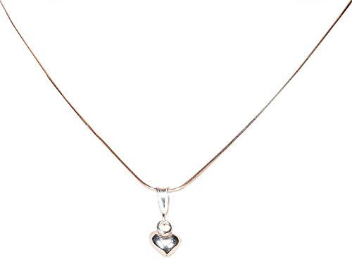 DHRUVS COLLECTION 925 reines Silber Kettenanhänger mit Herzanhänger zum Verschenken und Freizeitkleidung für Mädchen und Frauen, Standard, Silber