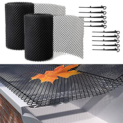 Rete A Grondaia, Protezione Contro Foglie, Protezione Per Guscio, In PVC, Ideale Per Recuperare Acqua Piovana (Pack of 2) (S)