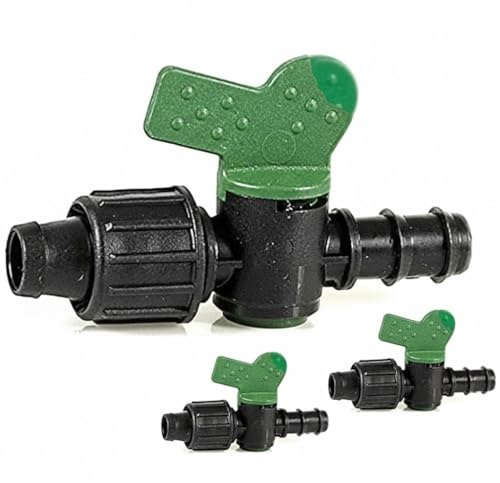 Suinga 10 x Tropfschlauch, 16 mm auf Bewässerungsband pro Tropfen, 16 mm, Ventil zum Anschluss eines Tropfrohrs von 16 mm und einem Tropfband, Bewässerungsschläuche