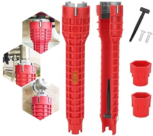 Konxi Waschbecken Installer Schlüssel Spülenschlüssel Sink Faucet Installer，8-in-1 Mehrzweck Schraubenschlüssel Für Toilettenschüssel/Spülbecken/Bad/Küchen Sanitär Und Etc.