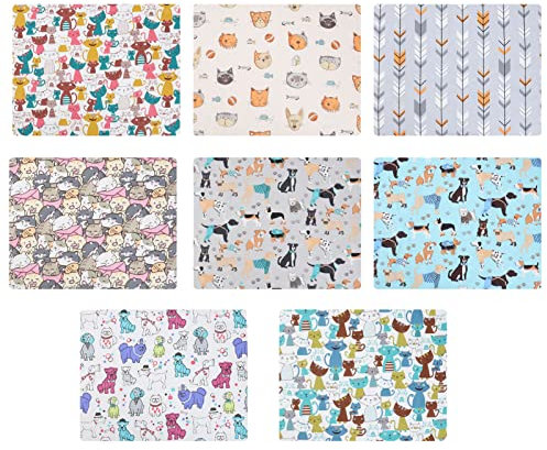 Ciieeo 8stücke Kindgerechte Baumwollstoffe Mit Katzenmuster Für Diy Projekte Vielseitige Patchwork-stoffe Zufälligen Farben