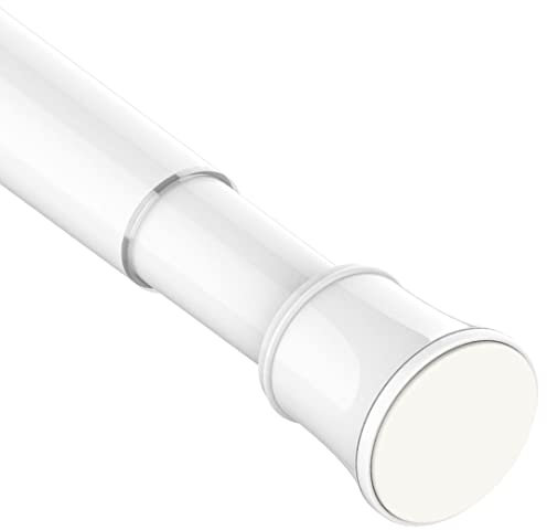 Gardinenstange ohne Bohren Teleskopstange Ausziehbare Kleiderstange zum Duschvorhangstange Einstellbare für Schränke,Fenster,Kleiderschrank 1Stück 135-200 cm Weiß