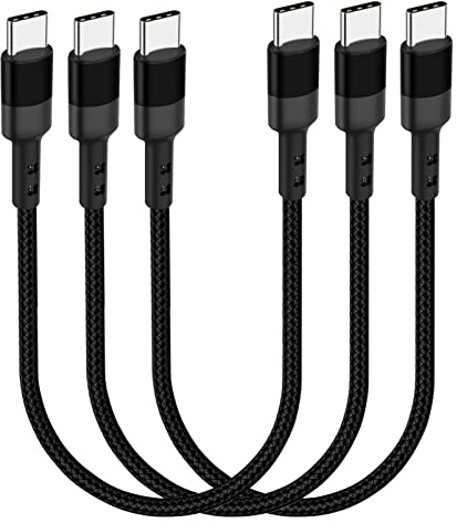 Cable USB C a USB C de 30 cm, 3 paquetes de cable de carga rápida PD de 12 pulgadas 20v 3a c, compatible con Samsung Galaxy S20 / s9 ultra note 20, píxeles 4 / 3 XL