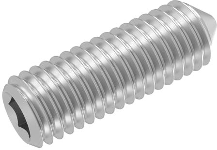 SECCARO Perni filettati con punta M4 x 12 mm, in acciaio inox V2A VA A2, DIN 914/ISO 4027, esagonali, 20 pezzi