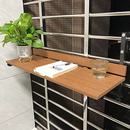 Hängetisch Balkon,Balkonhängetisch,Balkontisch Klappbar Hängetisch,Balkon Klapptisch,Balkontisch Zum Einhängen,Balkongeländer Wetterfest,Hängetisch Für Garten,80*26cm/31.4*10.2in ( Color : Wood color