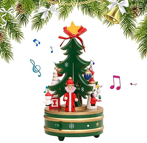 Weihnachtsspieldosen | Musikalische Tischdekoration aus - Weihnachtsbaum-Spieluhr-Spielzeug, niedliche Musikfigur zum Aufziehen, Geburtstags- und Weihnachtsgeschenke für Kinder Onlynery