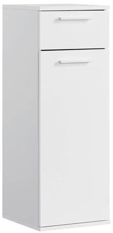 mokebo® Badezimmerschrank 'Der Matrose' (91x33x34 cm) Bad-Beistellschrank schmal oder Badschrank, auch als Nischenschrank oder Midischrank fürs Bad aus Holz in Weiß (auch als Set)
