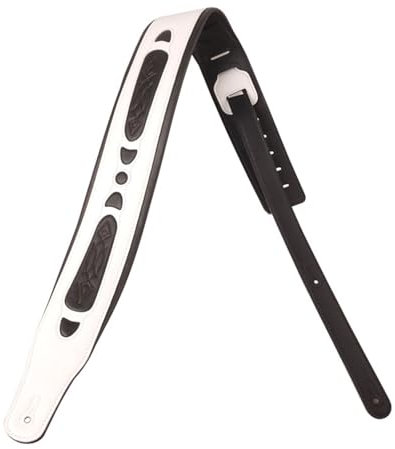 VKEID Gitarrengurt Verstellbarer Leder-Gitarrengurt, gepolsterter Western-Gitarrengurt for E-Bass