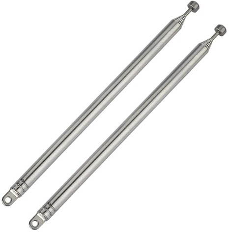 AQSQWQ 2 Stück Radio Antennen 7 Abschnitte Teleskopantenne Antenne 76cm Kompatibel mit TV ATSC DVB-T DVB-T2 Tragbarem Innenradio Bluetooth-Stereoempfänger AV-Audio Vedio-Heimkinoempfänger