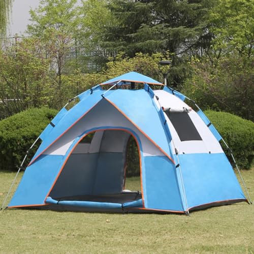GIZNXBA Strandmuschel Uv Schutz Pop Up Zelt 3-4 Person Für Camping Strandzelt Mit 2 Türen Und 2 Fenstern, Wasserdicht Winddicht Instant-Zelt Für Wandern Bergsteigen (Color : /Blue, Size : 3-4 Person)