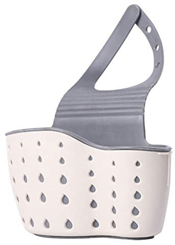 ABNNHK Spülbeckenregal, Seifen- und Schwammabtropfgestell, Silikon-Aufbewahrungskorb, Tasche, Wasserhahnhalter, Verstellbarer Badezimmerhalter, Spüle, Küchenzubehör (Farbe: A) (C)