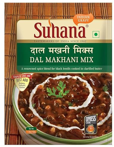 Suhana Spices Mix Powder (Ready To Eat) - Curry Masala Recipe Mixes Casserole Seasoning Herbs - Simplifies & Speeds Up Cooking Process (Pack of 1, Dal Makhani Mix (Dairy Free) 50g (RTE))