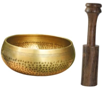 Harilla Juego de cuencos tibetanos, cuenco de sonido para meditación, con mazo, artesanía creativa, cuenco martillado a mano, adorno para escritorio, sala de
