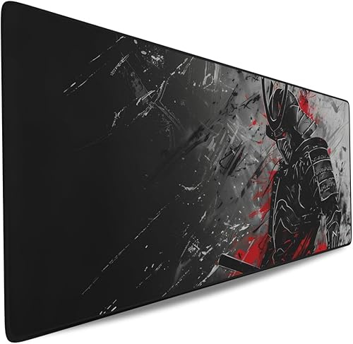 Nyfter - Samurai Gaming Mousepad XXL und 3XL Mousepad Nyfpad XXL Mousepad wellenfrei mit extra vernähten Kanten (3XL)