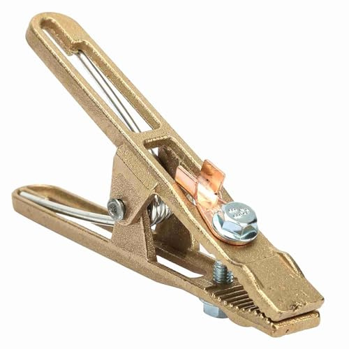 Brass Welding Earth Clamp A Shape 260A High Conductivity Grounding Clamp for MIG TIG MMA Welding Machines and Inverters Compatible with Various Welding Equipment and Accessories