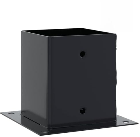 vidaXL Bases de poteau carrées 12 pcs anthracite 101x101 mm, base de clôture en béton, base de poteau de clôture, support de poteau en métal