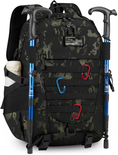 RAINSMORE Military Tactical Backpack Large Hiking Camping Rucksack 40L Water Resistant Molle Hunting Trekking Rucksack Camouflage