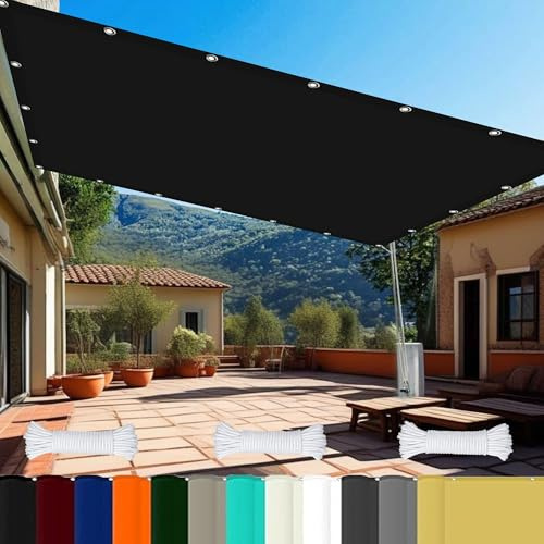 Telo Copertura Pergolato 2.5 x 7 m 98% Protezione UV Tenda a Vela Ombreggiante Telo con Occhielli Protezione Raggi UV HDPE Tende da Sole per Piante Pianta Terrazzo, Nero