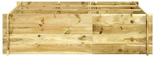Bancal de madera de pino, verde impregnado, 150 x 100 x 40 cm, ideal para el cuidado del jardín, duradero y respetuoso con el medio ambiente