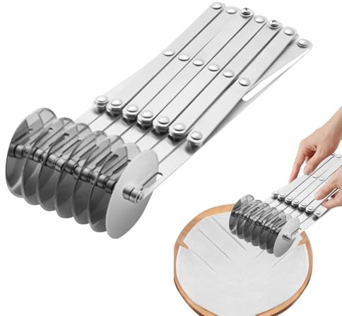 Accordion Cutter, Adjustable Pasta Cutter for Homemade Pasta, Stainless Steel Cutter, Spaghetti and Pasta Cutter, Multiple Pasta Roller Cutter, Baking Roller Cutter