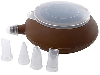Cabilock Set da Decorazione per Torta in Silicone con 4 Ugelli Penna Spremitrice Antiaderente per Macaron Flessibile e Riutilizzabile per Cake Design
