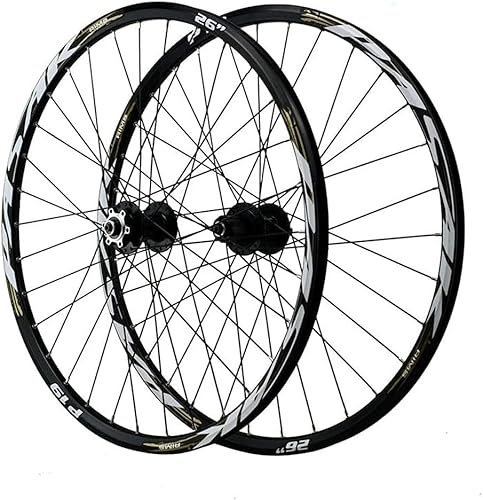 26/27,5/29 Zoll Fahrrad Laufradsatz, Scheibenbremse Fahrrad Laufrad Doppelwandige MTB-felge Aluminiumlegierung 32 Löcher Schnellspanner, White, 29inch