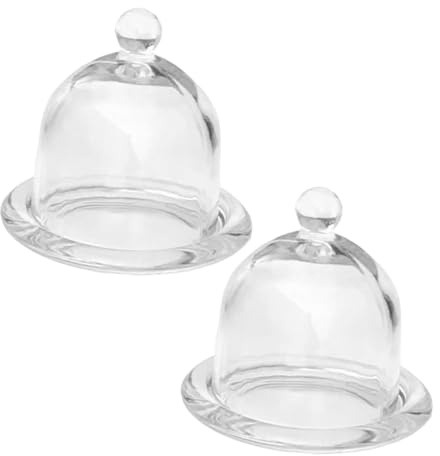 ERINGOGO Alzata per Dolci Set 2 Pezzi in Vetro con Coperchio a Cupola Elegante e Stabile per Pasticceria , Uso Quotidiano e Caffè Raffinato