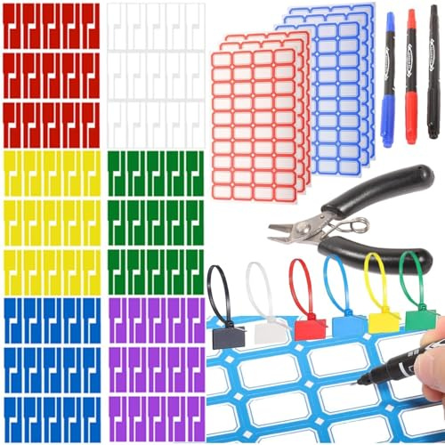 Shengbowi Kabelbinder Mit Beschriftungsfeld Beschriftungsschilder Kabeletiketten Kabelbeschriftung Clip Kabel Etiketten Selbstklebend Kabelmarker