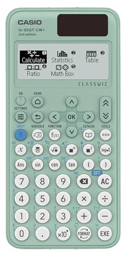 Casio fx-85GTCW+ Scientific Calculator Green (UK Version) - Upgrade from previous fx-85GTCW model