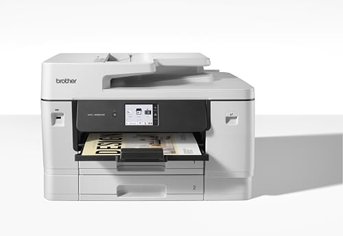 Brother MFCJ6960DW | Multifunzione inkjet a colori A4/A3| 31 ipm| Stampa Fronte/Retro| Display 8,8 cm| 2 Cassetti 250ff cad, ADF 50 | WiFi, LAN e USB| Mobile APP| Ink inbox da 700 pag BK e 450 pag CMY