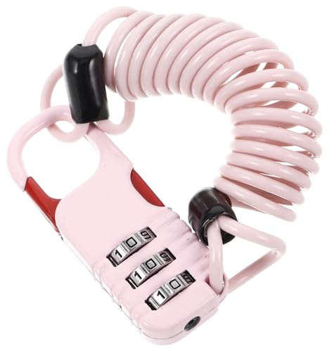 Homoyoyo Antivol pour Moto, Casque et Scooter avec Câble en Acier Trempé Rose, Cadenas à Combinaison Réinitialisable, Antivol de Sécurité Portable pour Vélo, Panier et Bagages, Usage