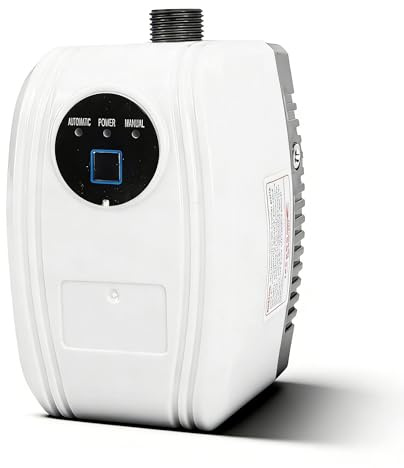 Sxhlseller Pompe de Surpression Automatique de Pression d'eau, étanche IP56, Moteur en Laiton, Bobine de Cuivre, Fonctionnement Silencieux, pour Salle de Bain, Cuisine, Irrigation de Jardin (Prise