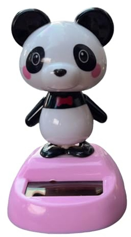 de panda para salpicadero de coche, 7 cm, figura solar oscilante con aspecto animal adorable, base estable, accesorio decorativo para tablero de coche