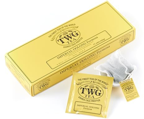 TWG Tea | Oolong Imperial | Té Oolong | Sabor Dulce y Afrutado | 15 Bolsitas de Té de Algodón Cosidas a Mano | Caja de Regalo Originales