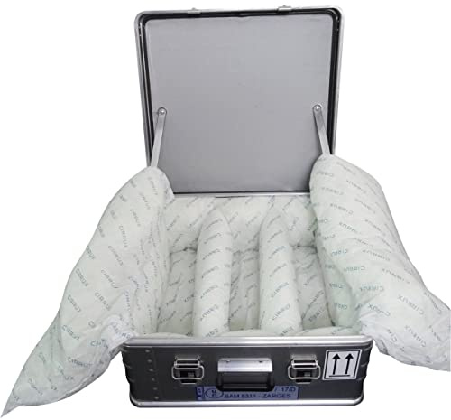 Zarges Akku Safe K470 (55 x 55 x 22 cm, silber, aus Stahl, mit Cirrux-Kissen, Batterieaufbewahrung, Batterien Schutzbox, stapelbare Batteriebox, Transportbox für Akkus) 40582